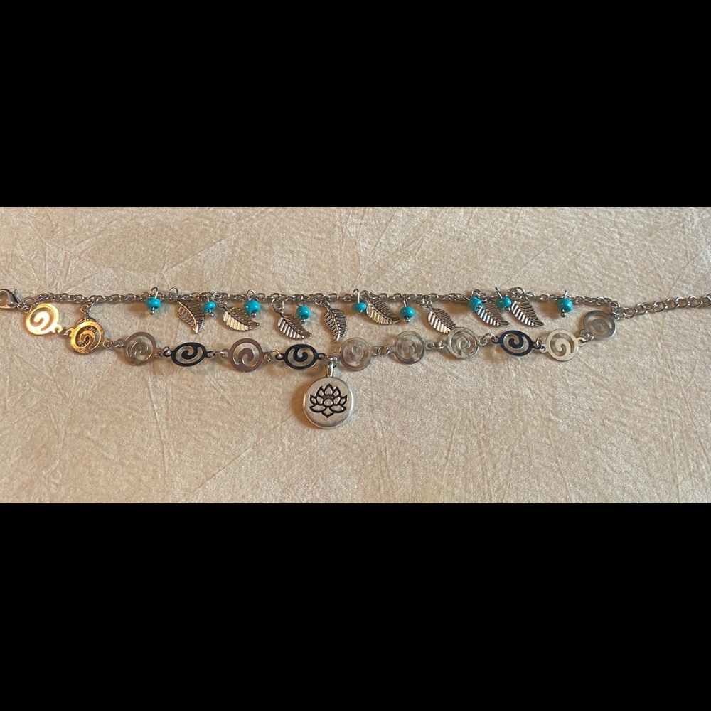 Silver ankle bracelet